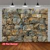 2D plane  1 piece of realistic stone brick polyester background - textured grey rock panel  suitable for photo booths