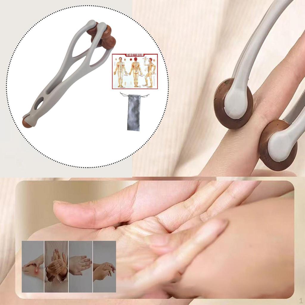 Double Rollers Hand Joint Roller Handheld Finger Massager for Relax