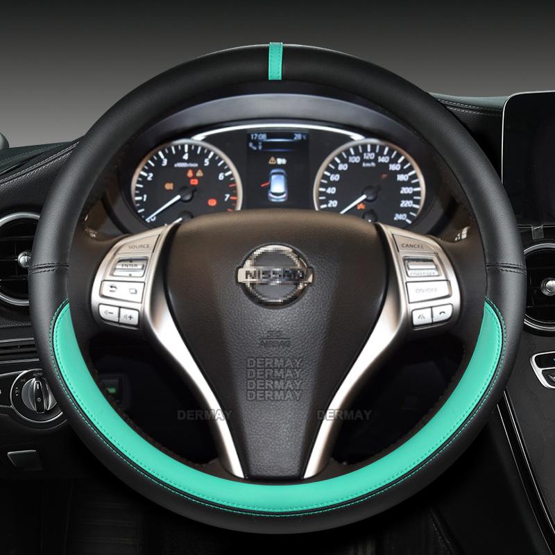 For Nissan Qashqai J10 J11 J12 2006~ Dualis Rogue Sport PU Leather Car Steering Wheel Cover Fast Shipping Auto Accessories
