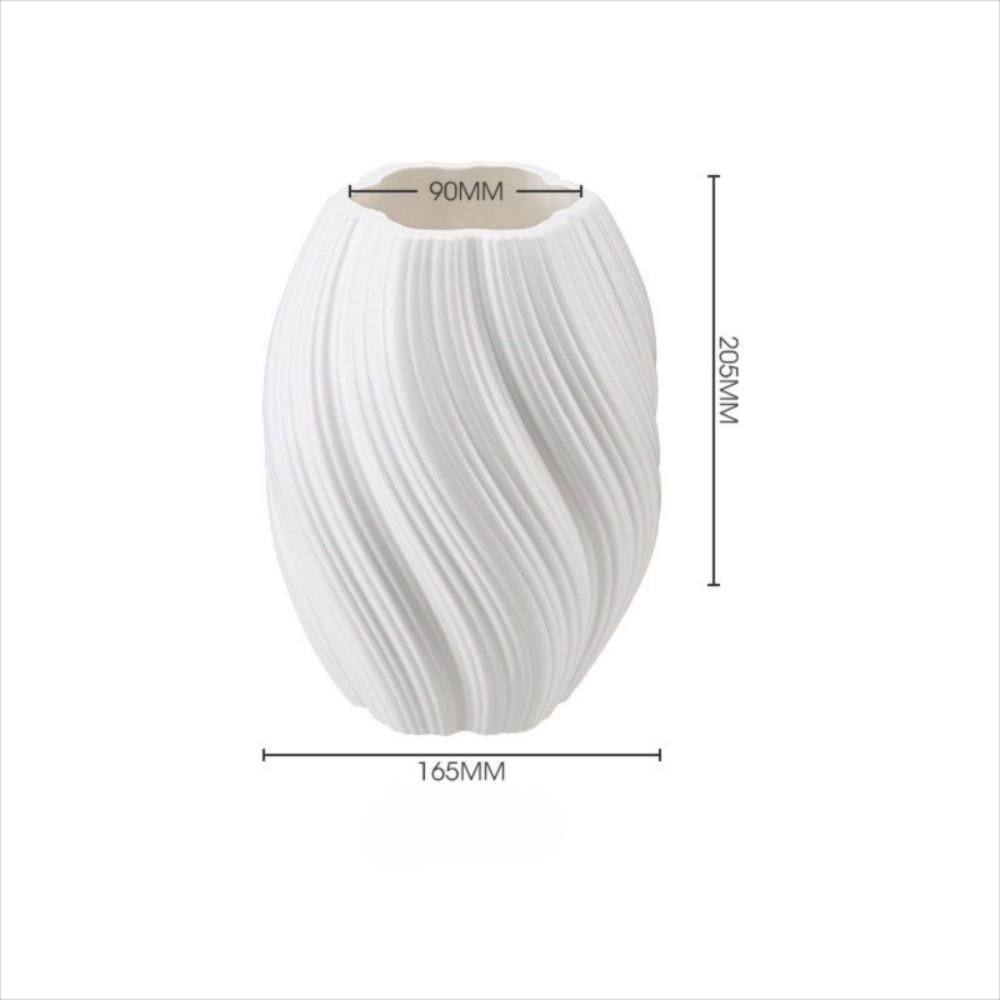 Nordic Wave Shaped Plastic Vase High-end Home Decoration Flower Arrangement Decoration White Water Cultivation Vase