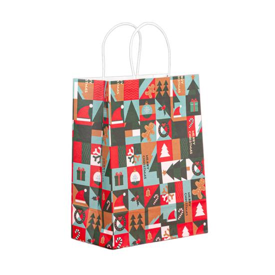 5Pcs Practical Large Capacity Portable Xmas Gift Wrapping Bags Merry Christmas Santa Claus Paper Decorations Party Favors