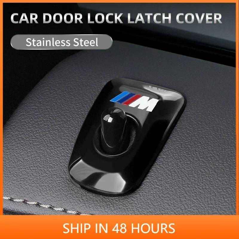 -4PCS Car Door Lock Latch Metal Auto Door Lock Pins Cover Front Rear Door Lock Knob Stickers Accessories For BMW X5 G05 2019-202