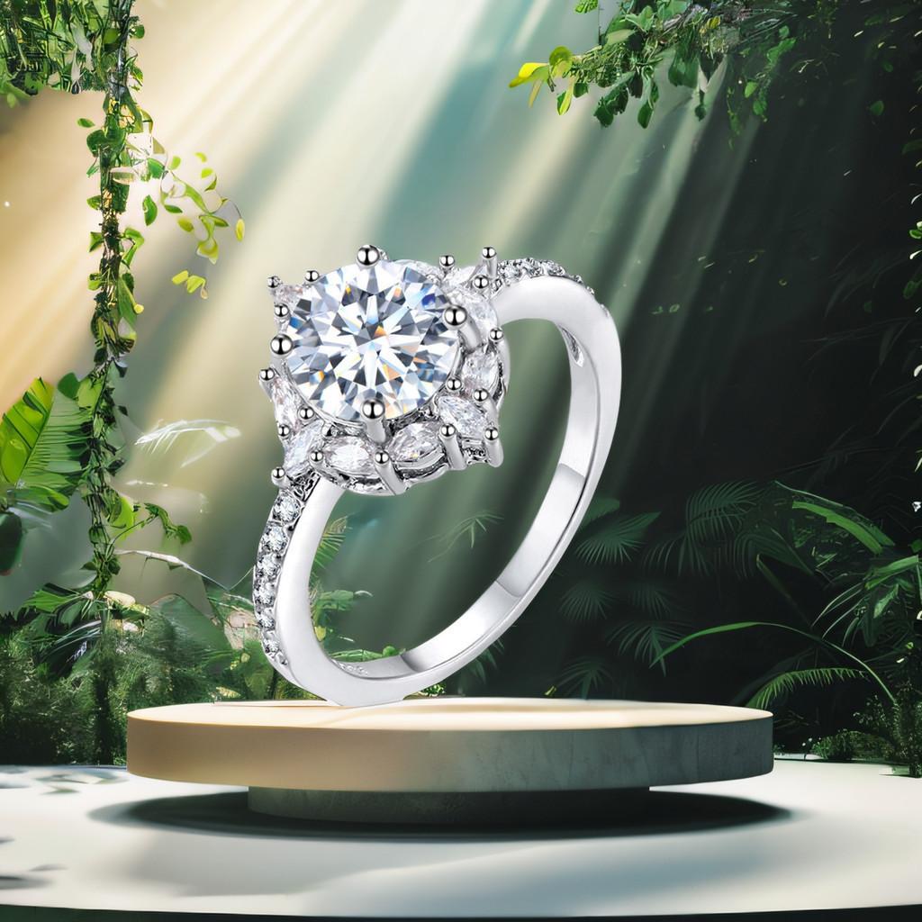 Роскошное кольцо из латуни и белой стали, потрясающее украшение в европейском стиле