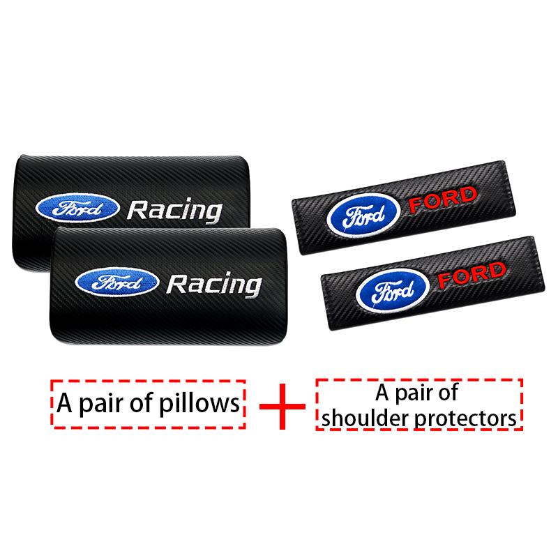 AACX1 Car Seat Neck Pillow Headrest Seatbelt Shoulder Safety Pad Protector For Ford Ranger S-Max Focus Mondeo Transit Custom Ranger