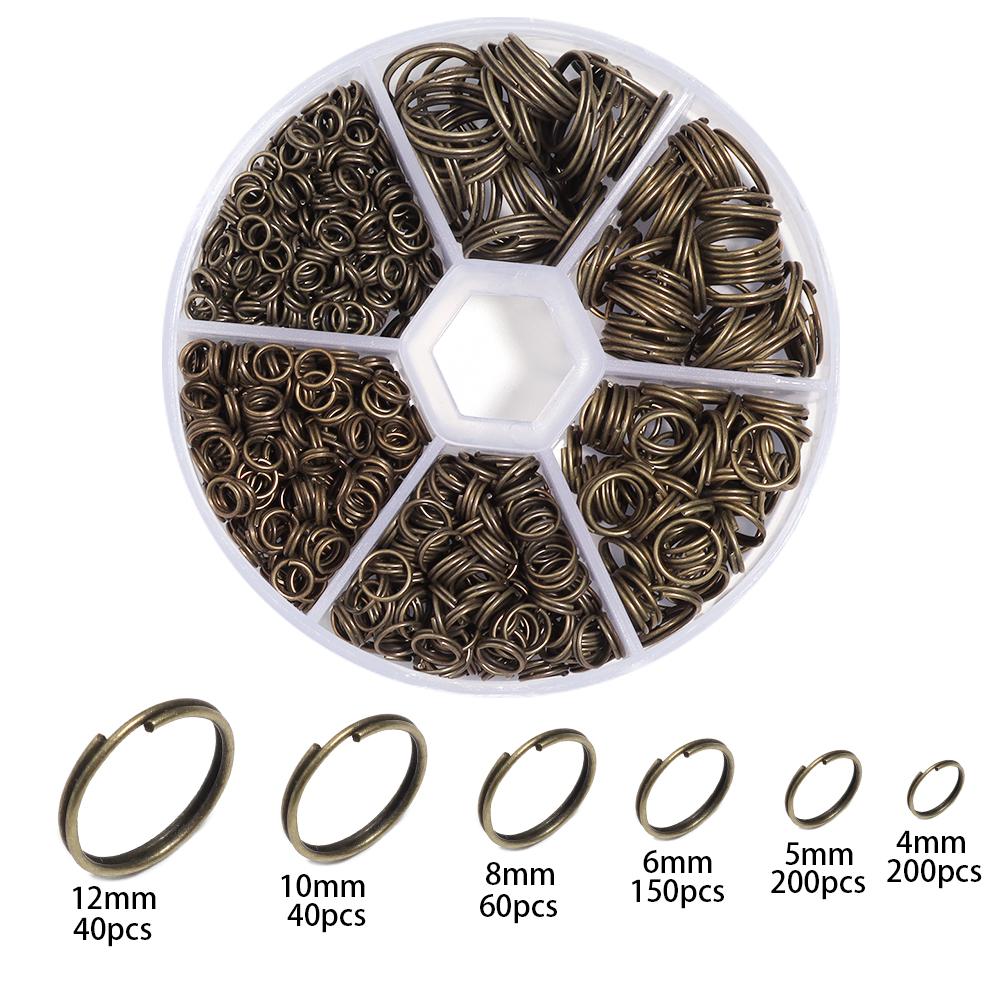 690pcs/box Metal Open Jump Rings Kits Double Loops Split Rings Connectors For Jewelry Making Findings DIY Bracelet Accessories