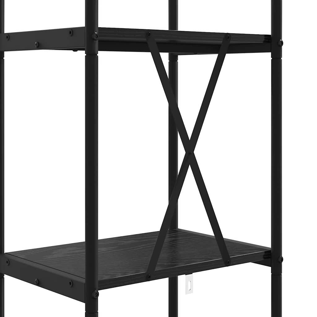 Bookshelf Black with Oak Effect 40 x 30 x 146 cm Particleboard