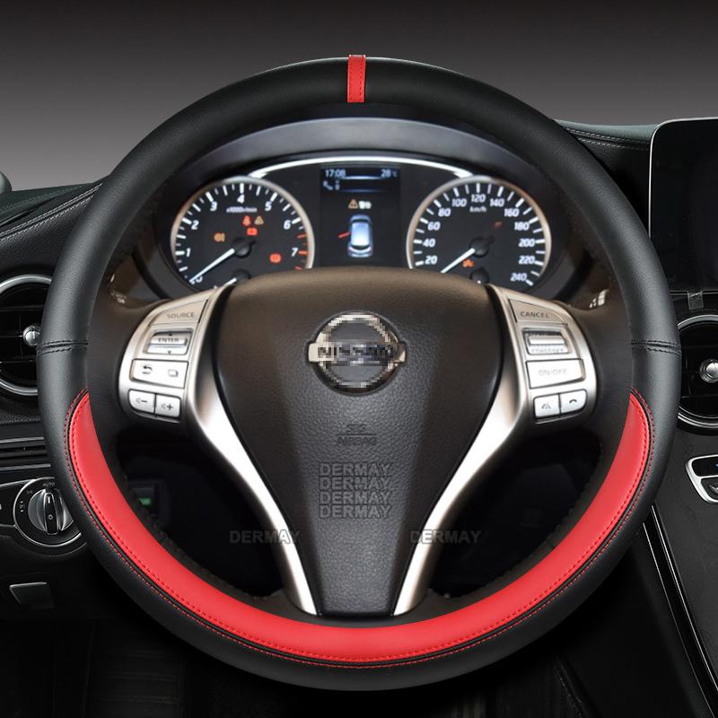 For Nissan Qashqai J10 J11 J12 2006~ Dualis Rogue Sport PU Leather Car Steering Wheel Cover Fast Shipping Auto Accessories