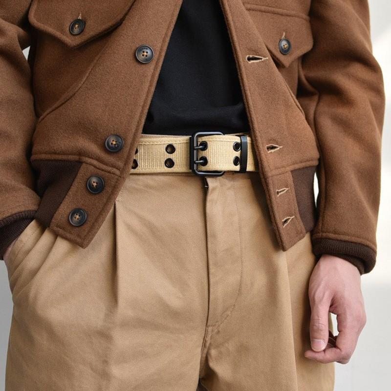 New Men's Double Row Needle Buckle Woven Belt Women's Belt Leisure Sports Outdoor Work Belt with Cargo Pants Jeans Belt