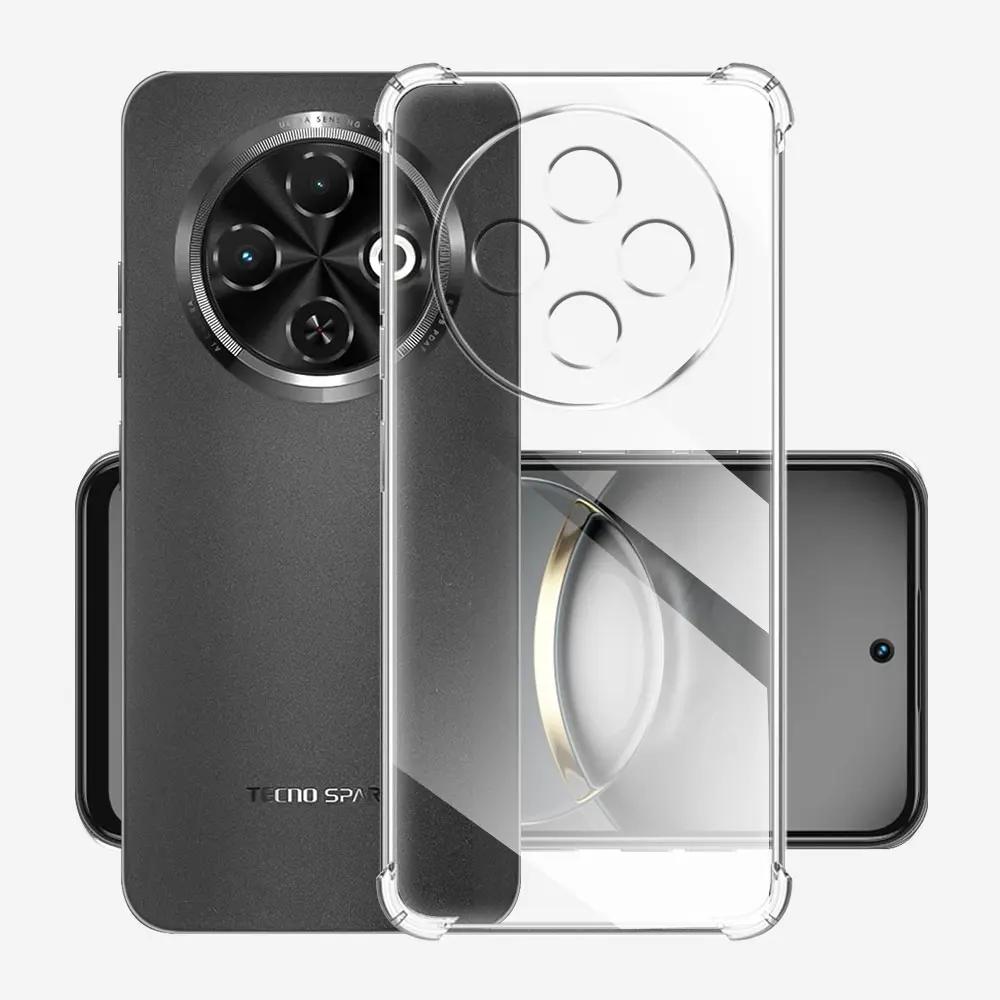Для чехла Tecno Spark 30C Прозрачный силиконовый мягкий чехол для телефона Для Tecno Spark 30C kl5 kl5n Прозрачный Ударопрочный Защитная задняя крышка