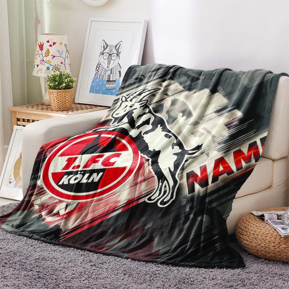 Custom Name 1. FC Köln Flannel Blanket, High quality Comfortable for All Seasons, Home Decor, Warmth and Comfort