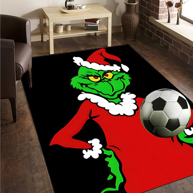 Grin-ch Christmas Spirit Rug Office Carpet Non-Slip Mat, Chair Rug Floor Covering for Gaming, Bedroom, Living Room , Home Decor Christmas Gift