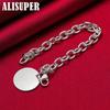 925 Sterling Silver Circle Tag Bracelet Jewelry