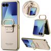 Роскошный чехол Z Flip7 5G для Samsung Galaxy Z Flip 7 FE Бронированная кожаная задняя панель Кольцо-подставка для Galaxy Z Flip 6 5 4 Funda Etui