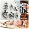 Halloween Cookie Mold Sugar Flipping Cookie Mold Stainless Steel Skull Pumpkin Cookie Cutting Cake Mold Baking Utensils