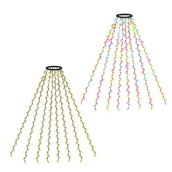 Рождественская светодиодная гирлянда с функцией памяти, 8 режимов, звезда-верхушка, водонепроницаемая, питание от USB, огни для рождественской елки