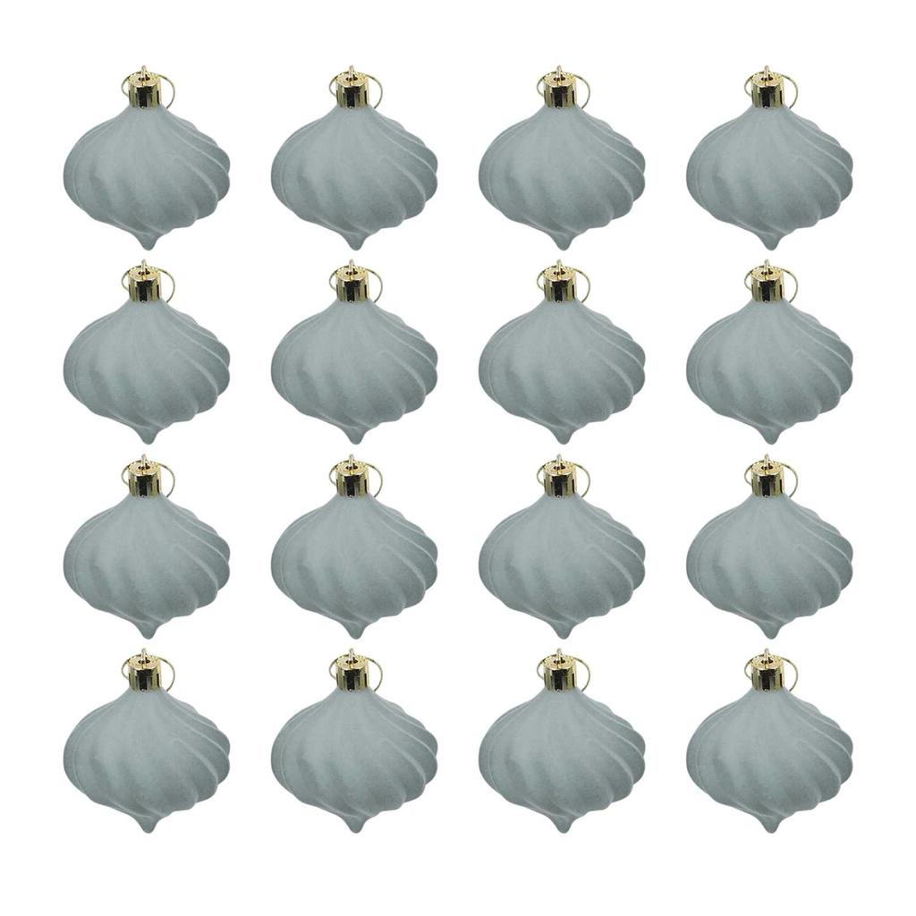 12 Piece Christmas Tree Decoration Set Featuring Plush Onion Shaped Ornaments for Festive Home or Commercial Displays