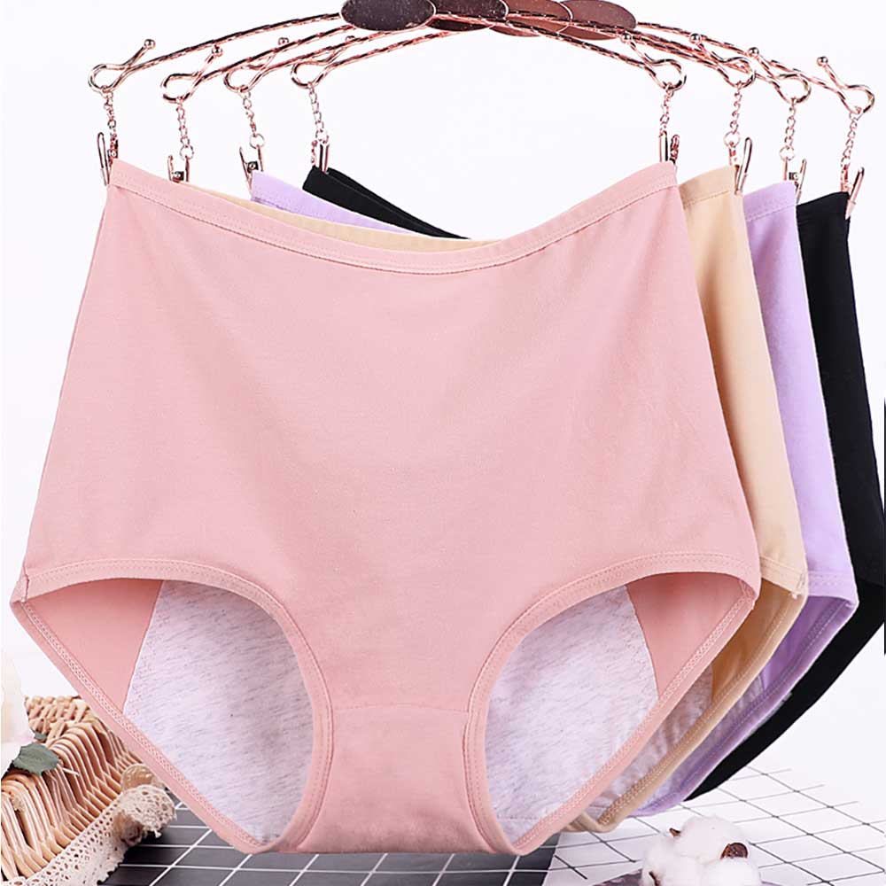 3Pieces/Lot Ladies' Panties Menstrual Leak-proof Underwear Physiological Pants Women's Briefs Plus Size XL XXL 3XL 4XL 5XL 6XL