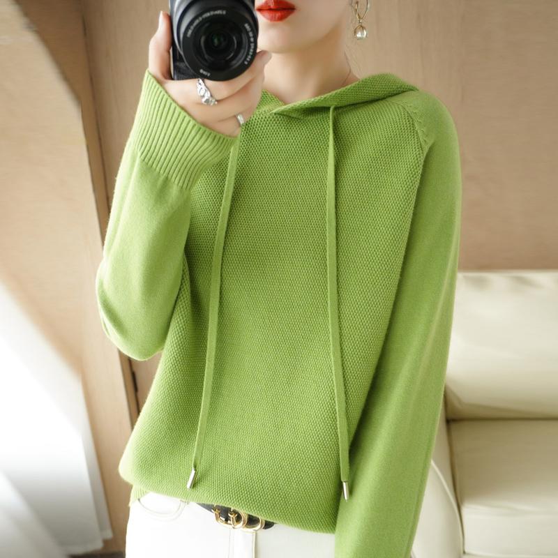 Women Knitted Hoodie Sweater MODERN NEW SAGA Winter Knitted Pullover Sweatshirt Autumn Soft Warm Wool Sweaters Female Jumper Knit Top
