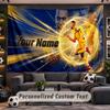 Wall Hanging Tapestry Custom NameKylian Mbappe Pattern Personalized Printed Fabric Wall Decor