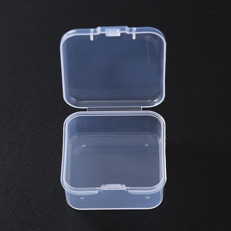 2Pcs Transparent Storage Box Square Small Items Case Packing Boxes Jewelry Beads Container Sundries Organizer Fishing Tools