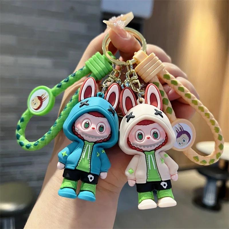 Cute Sheep Labubu Keychain for Car Keys Anime Keychains Women Men Doll Keyring Friends Key Chain Accessories Jewelry Bag Charms
