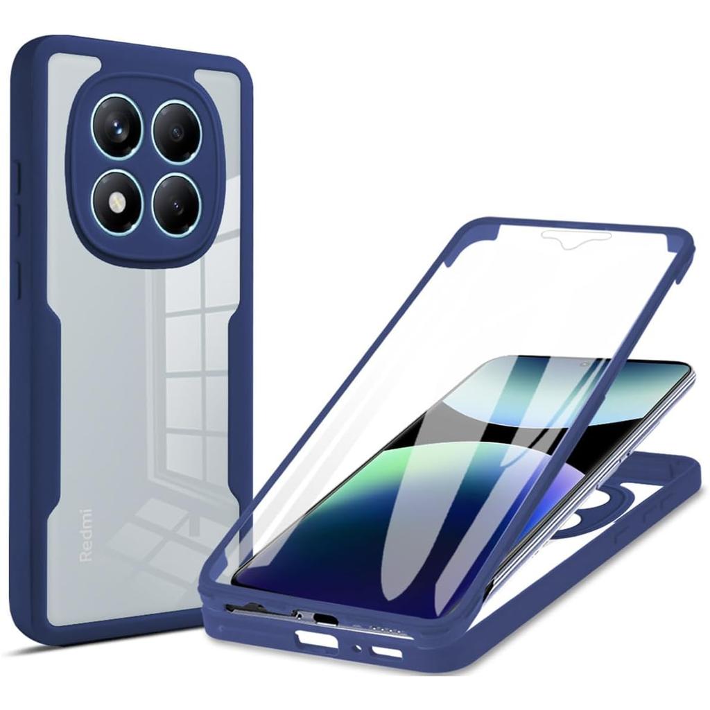 Чехол 360° с полной защитой от ударов для Redmi 15pro Plus 15 14 Pro Poco M8 Pro, Защитное стекло HD, Жесткая рамка из ПК, Противоударный чехол