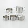 MUJI Stainless Steel Aluminum Triple-Layer Saucepan, Approx. 1.5L, Approx. 36cm W x 13cm H, 82219920, Silver