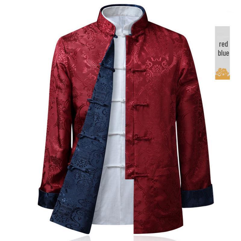 Мужской двусторонний пиджак Тан - Весенне-осенний повседневный ханьфу для папы и дедушки