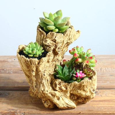 Кашпо Контейнер Искусственная Фигурка Коряги Имитация Пня Дерева Смола Цветочный Горшок Растение