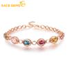 Zircon Bracelet Jewelry Geometric Bead Chain Link Bracelets Fashion Fine Wedding Gift for Girlfriend Women18K Rose Gold