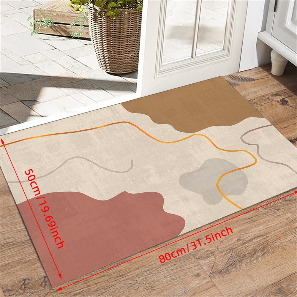 1 шт. 1 см утолщенный современный дверной коврик в стиле Моранди, мягкий фланелевый коврик для входной двери для домашнего декора, противоскользящий ковер, впитывающий воду, кухонный коврик для ванной