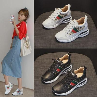 Женские корейские повседневные кроссовки Forrest Gump с толстой подошвой 7 см - Спортивная обувь белого цвета