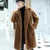 Мужская меховая ветровка, кашемировая парка, зимняя толстая теплая куртка, свободное повседневное пальто, длинное