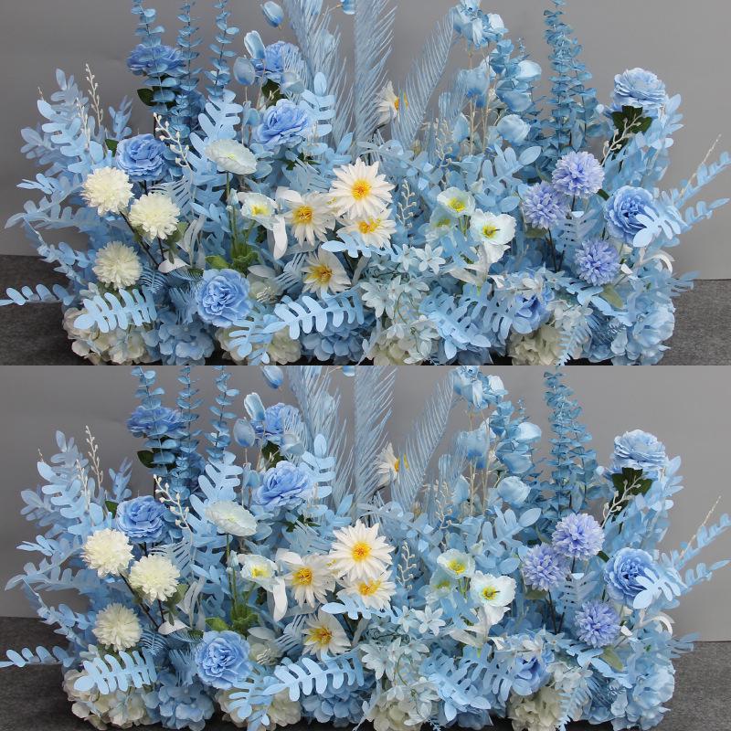 Wedding Aisle Floral Arrangement: Artificial Flower Basket & Row Decoration