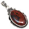 Pendant Mahogany Obsidian Gemstone Mother'Day Silver Jewelry 2.5"
