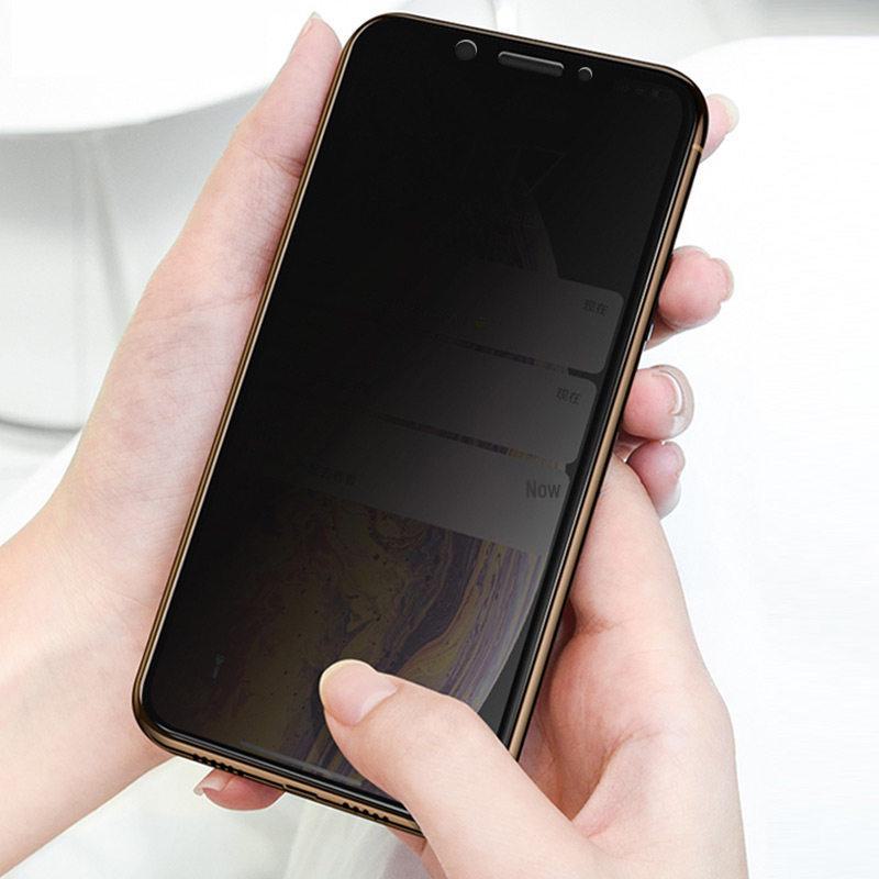 Высокопрозрачная полноэкранная закаленная защитная пленка Anti-Peep для iPhone 12–16 Pro Max