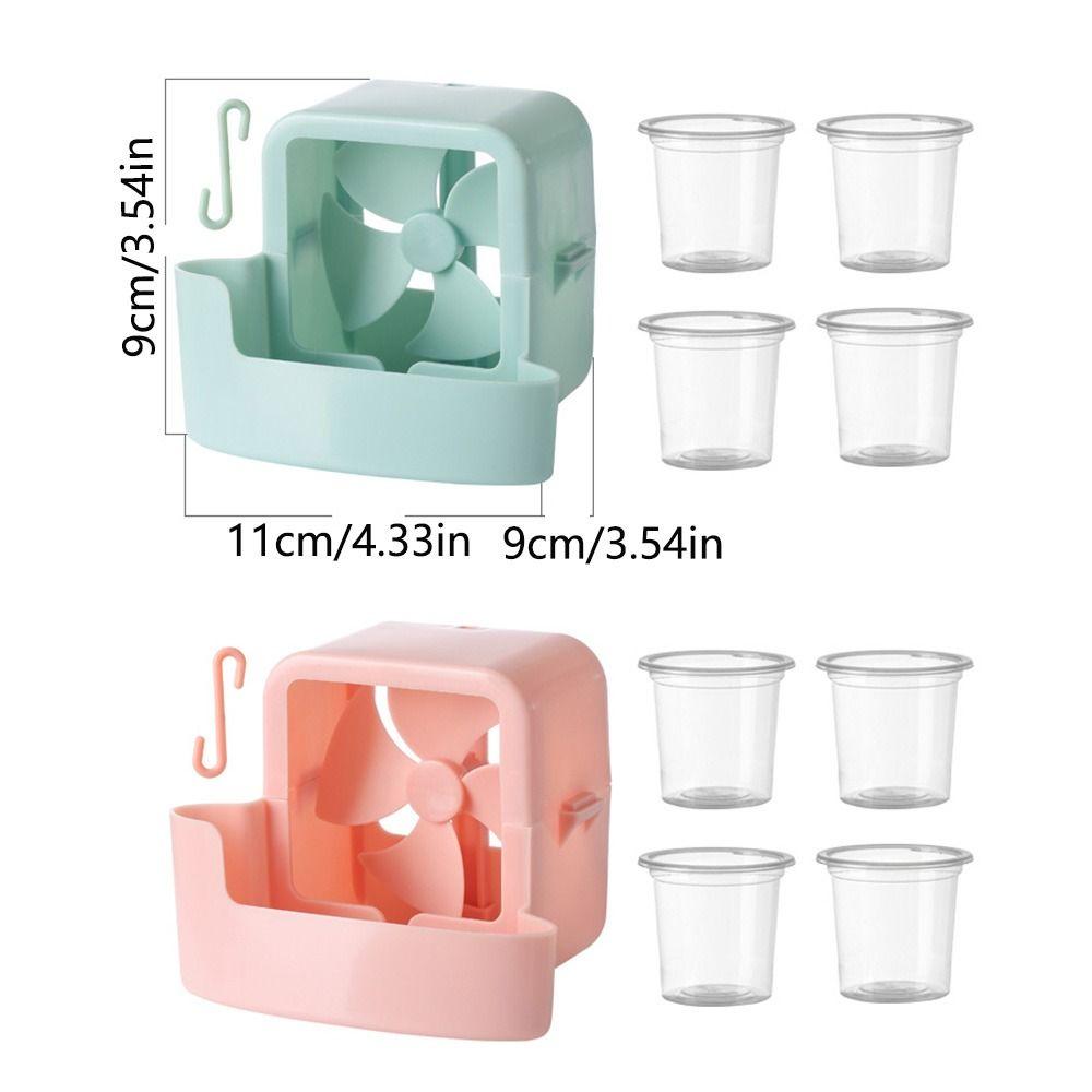 Quickly Cooling Ice Cube Storage Box 4 Ice Cups Small Fans Portable Electric Fans Cooler  Summer