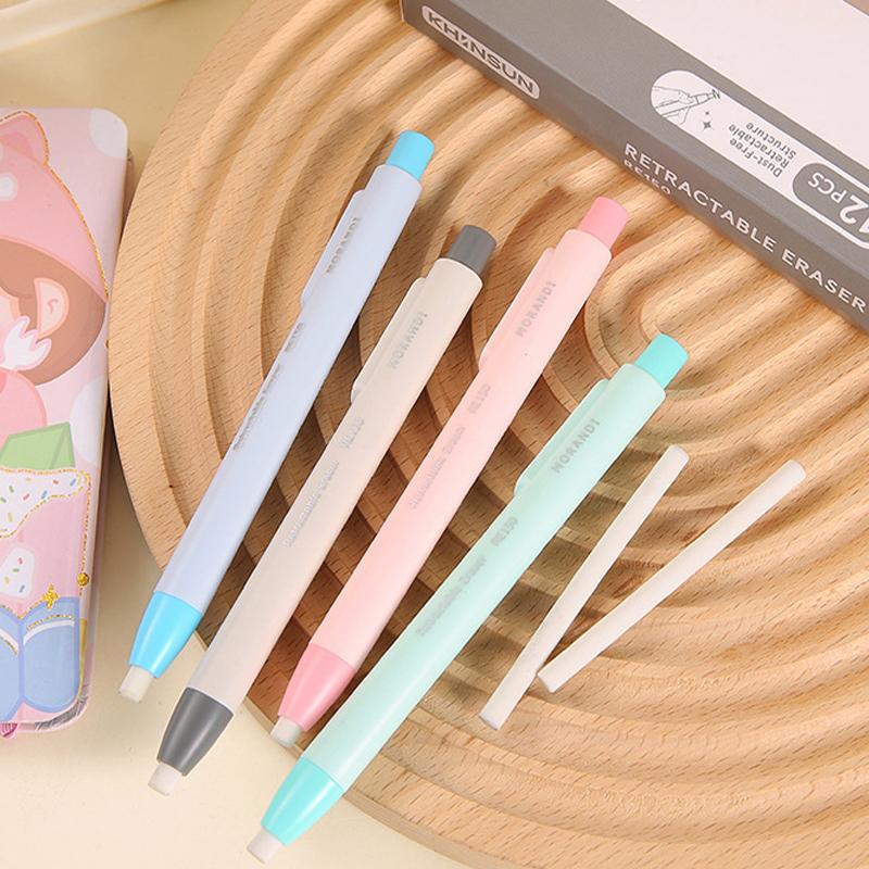 Press Retractable Pencil Eraser Correction Supplies Pen Style Pencil Rubber