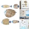 5Pcs/Set Vintage Wooden Fish Wall Decoration Nautical Coastal Ocean Theme Hanging Ornament School of Fish Beach Lake House Bathroom Wall Art