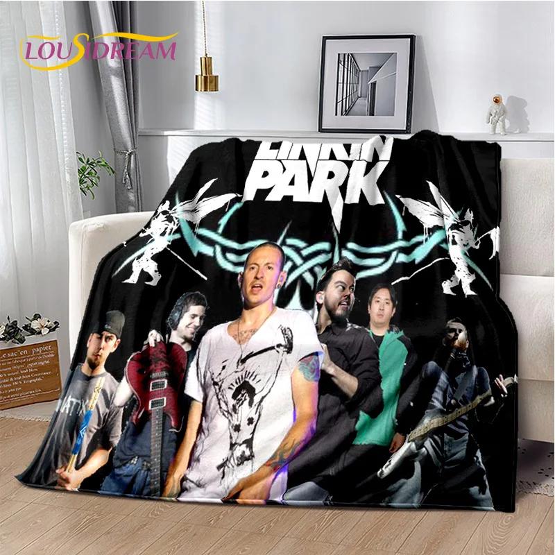 Retro Rock Band 3D L-Linkin Park Soft Flannel Blanket for Beds Bedroom Sofa Picnic,Throw Blanket for Cover Outdoors Leisure Gift