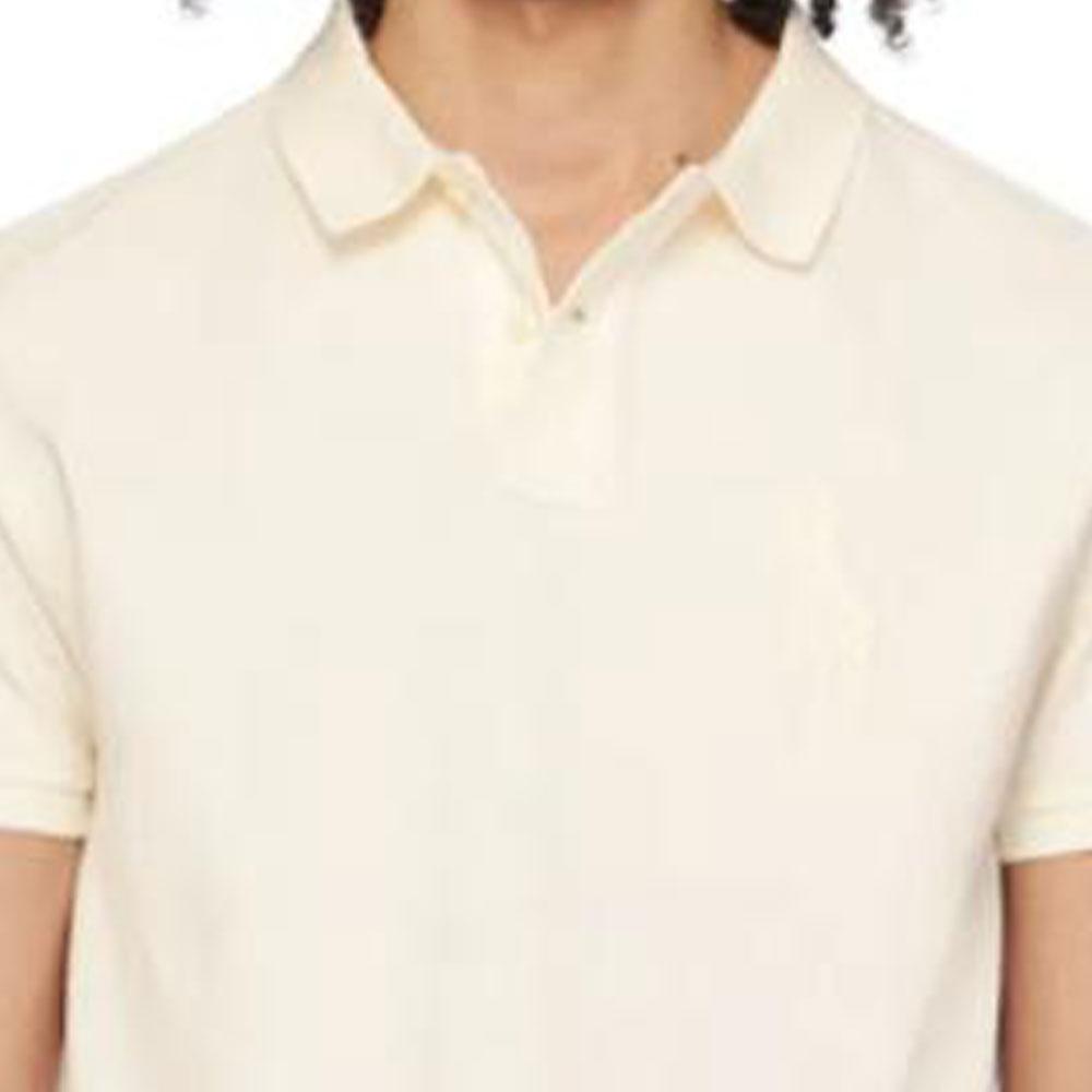 Polo Ralph Lauren Однотонный пуловер с воротником поло прямого кроя с коротким рукавом Мужские топы Белый 710938137-004