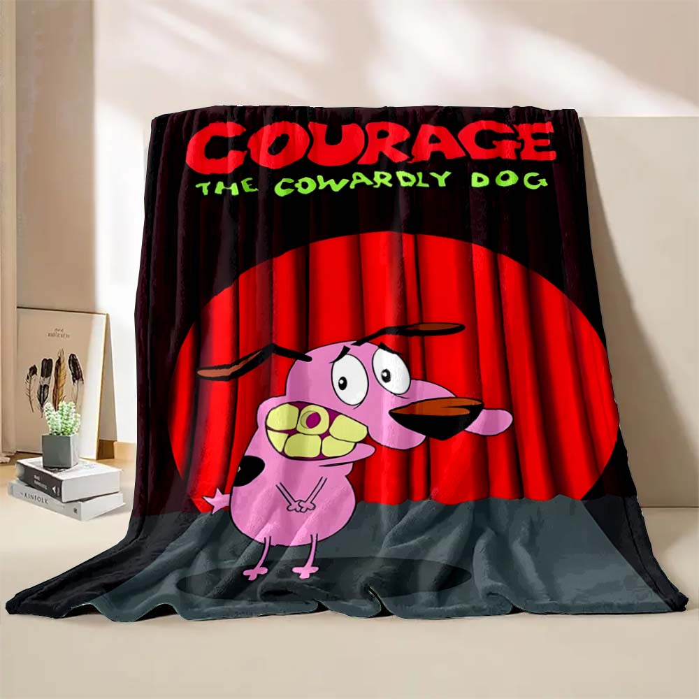 6 Размеров C-Courage Трусливый Пес Принт Плед Теплый Мягкий и Удобный Домашний Дорожный Плед Покрывало для Дивана Кровати Подарок