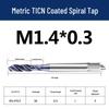 Машинный метчик Jundingying M1.4x0.3 TICN со спиральной канавкой