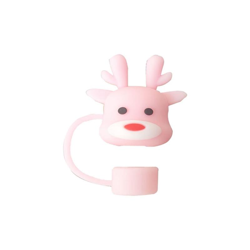 10mm Christmas Silicone Straw Sleeve Party Decor Cup Accessories Spill Proof Stopper Drinking Straw Cap Leak Stopper Xmas Gift