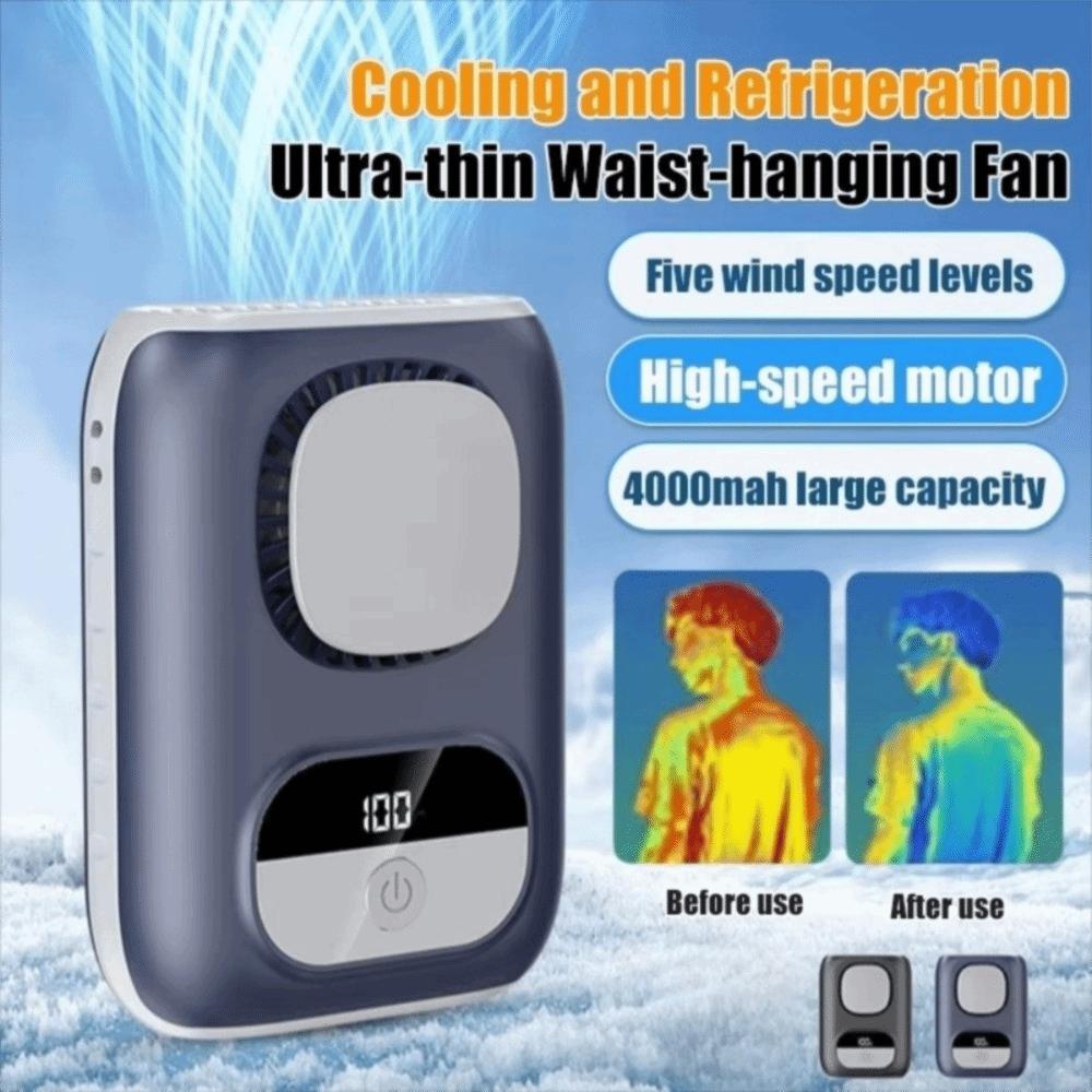 Strong Airflow Neck Hanging Cooling Fan 5 Speeds Wearable Fan NEW Waist Fan