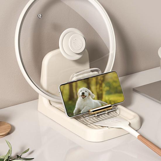 Подставка для крышки кастрюли, пластиковый держатель для ложки, подставка, кухонный органайзер, вилка, лопаточка, полка для сковороды, полка, посуда