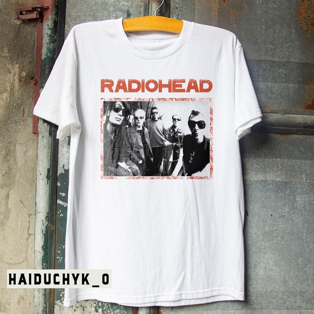 RADIOHEAD Рок-группа Унисекс Белая Футболка Размер S-5XL Унисекс Футболка