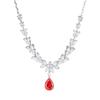 Роскошный рубиновый корундовый драгоценный камень кулон циркон ожерелье ключица цепочка платье ужин украшение сокровище ожерелье