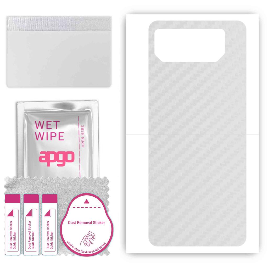 apgo Protective Skin Sticker for the back compatible with Asus ROG Phone 6D, Wrap Film, Foil, Vinyl - Pattern Transparent Carbon