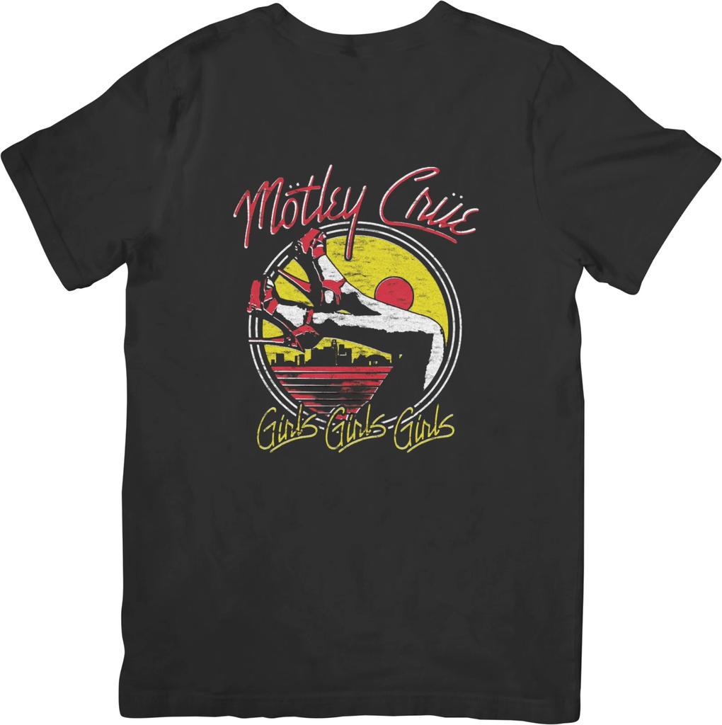 Музыкальная футболка Motley Crue Унисекс Fit для мужчин и женщин Качественная хлопковая футболка Черная